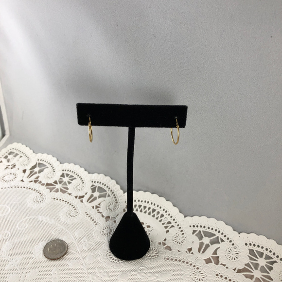 Small 14 Karat solid yellow Gold Huggie Hoops - Picture 2 of 5